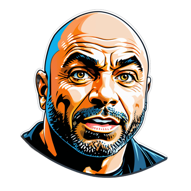 AI generated cartoon sticker for joe rogan meme