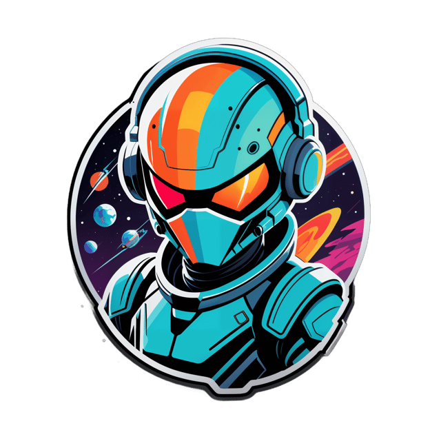 AI generated cartoon sticker for Sci-Fi