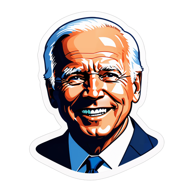 AI generated cartoon sticker for joe biden