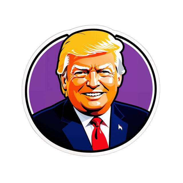 AI generated cartoon sticker for donald trump