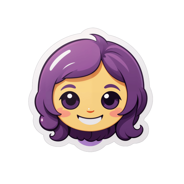 AI generated cartoon sticker for a cute emoji