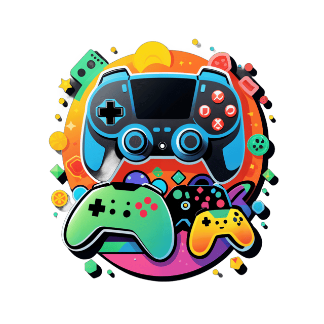 AI generated cartoon sticker for Gaming