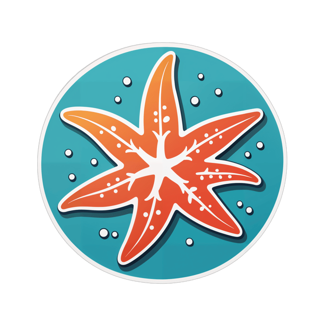 AI generated cartoon sticker for Logo of a starfish