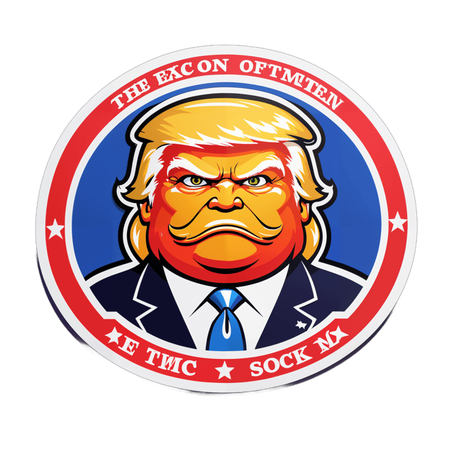 AI generated cartoon sticker for Donald Trump in a seal looking evil
