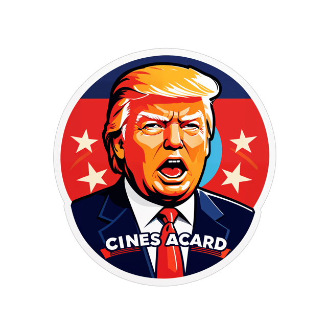 AI generated cartoon sticker for Donald Trump is a coward



