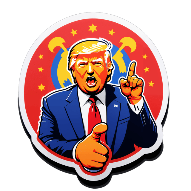 AI generated cartoon sticker for Donald Trump + giving you the middle finger + fuck you





