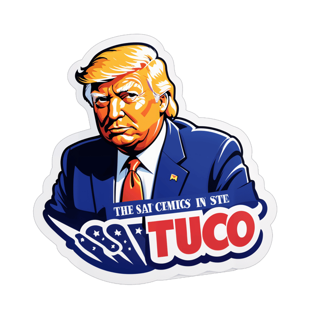 AI generated cartoon sticker for Donald Trump is a crook
















