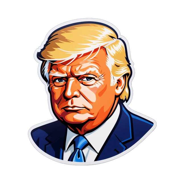 AI generated cartoon sticker for Donald Trump + poor economy




