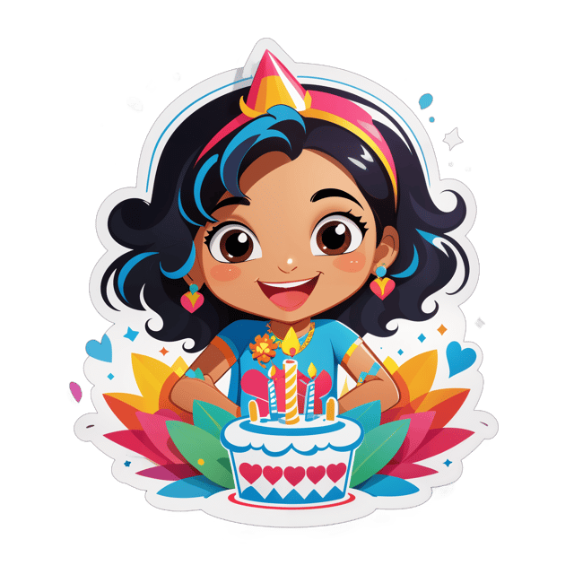 AI generated cartoon sticker for Happy birthday Medha 
You rock 