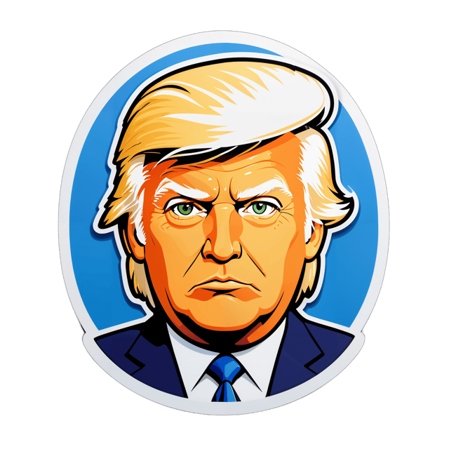 AI generated cartoon sticker for DONALD TRUMP STARING AT YOU

