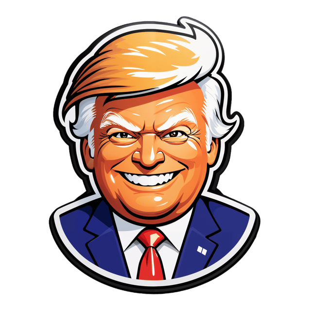 AI generated cartoon sticker for DONALD TRUMP SMIRK

