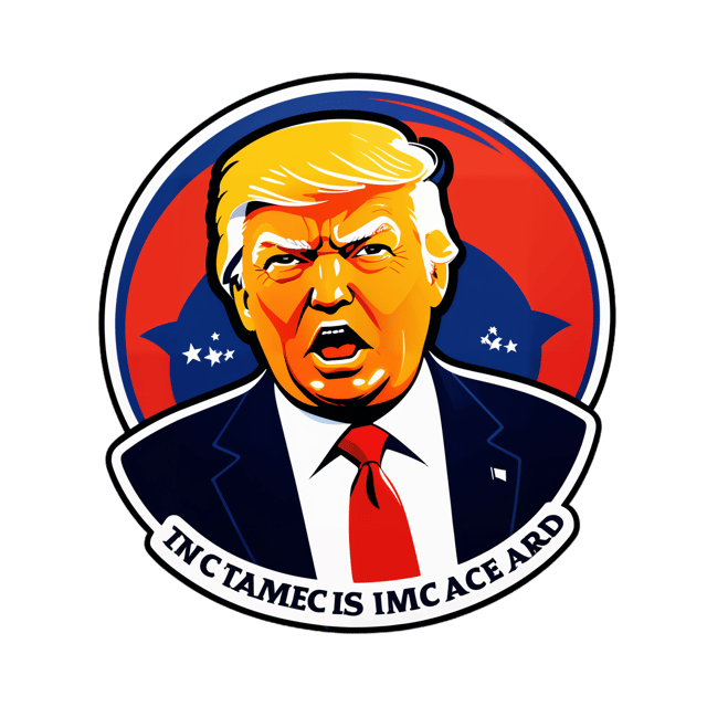 AI generated cartoon sticker for Donald Trump is a coward



