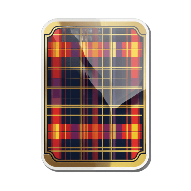 AI generated cartoon sticker for A realistic foil tartan ticket 