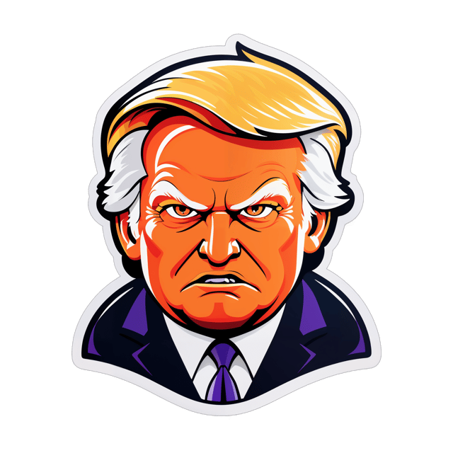 AI generated cartoon sticker for Donald Trump Evil