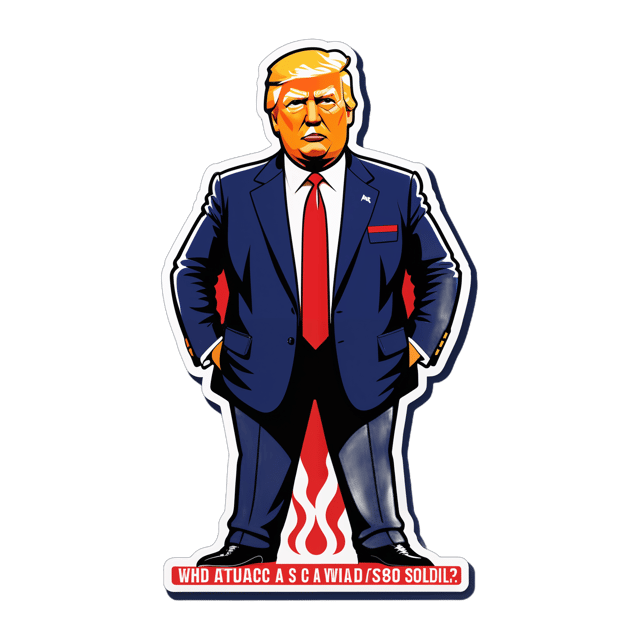 AI generated cartoon sticker for full body Donald Trump is a dictator saying so what











