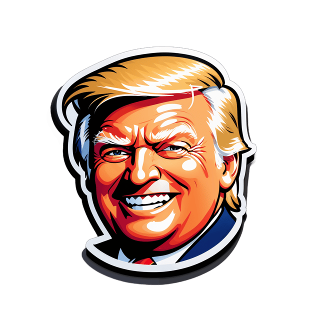 AI generated cartoon sticker for DONALD TRUMP SMIRK

