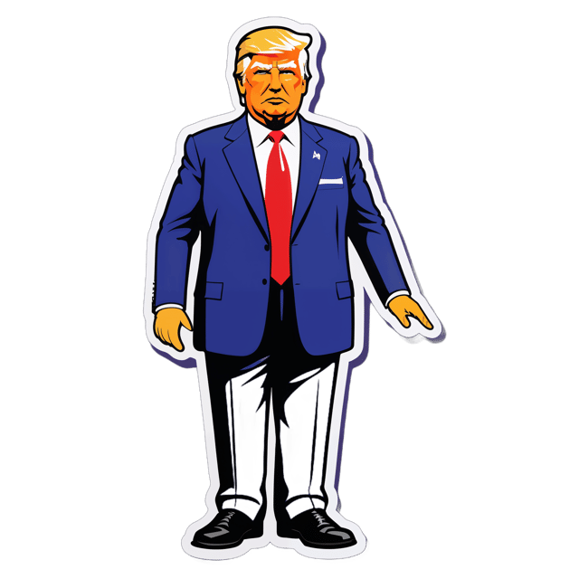 AI generated cartoon sticker for full body Donald Trump is a dictator











