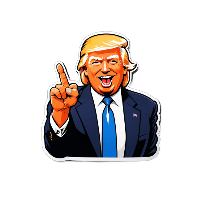 AI generated cartoon sticker for Donald Trump + giving you the middle finger + fuck you





