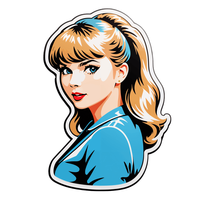 AI generated cartoon sticker for Taylor Swift at a concert