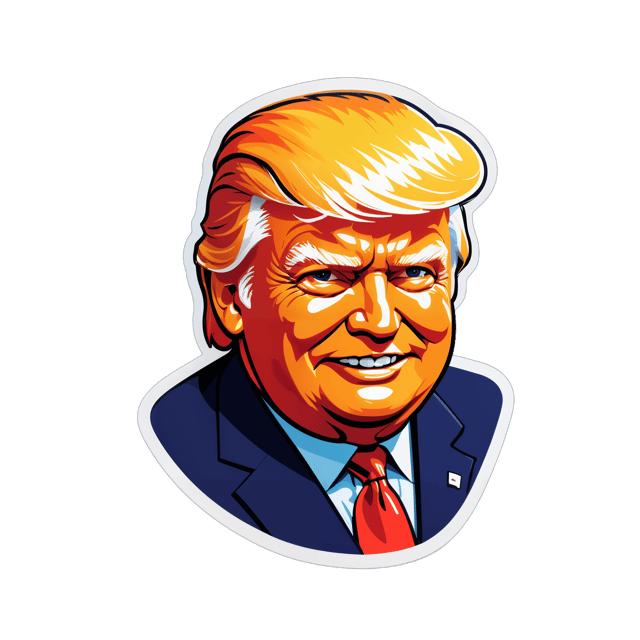 AI generated cartoon sticker for donald trump