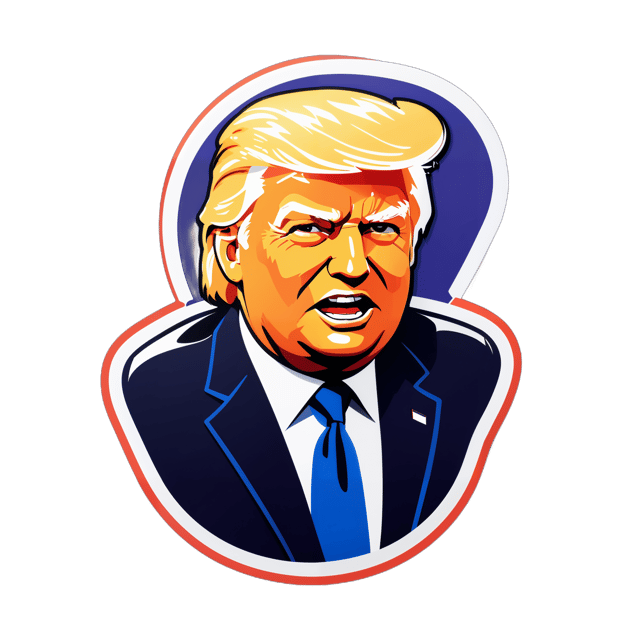 AI generated cartoon sticker for donald trump