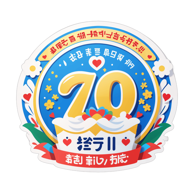 AI generated cartoon sticker for Happy 70th birthday to Mrs. Hwang Sun-rye! May your special day be filled with joy, love, and laughter. Wishing you health, happiness, and many more years of wonderful memories. 생일 축하합니다!