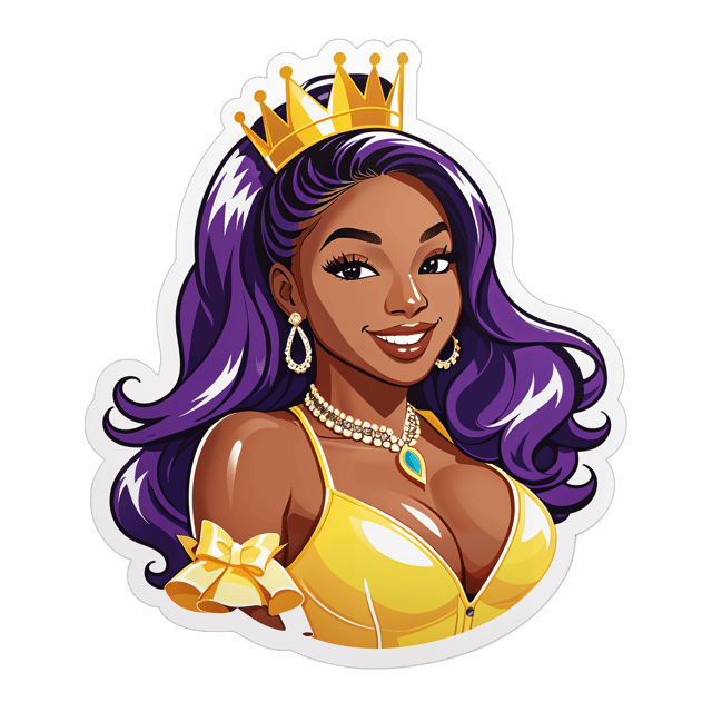 AI generated cartoon sticker for Happy Birthday George from Meghan thee Stallion