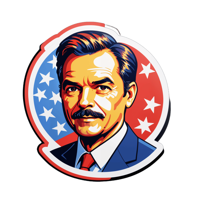 AI generated cartoon sticker for political