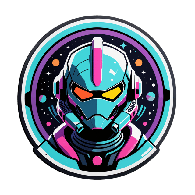 AI generated cartoon sticker for Sci-Fi