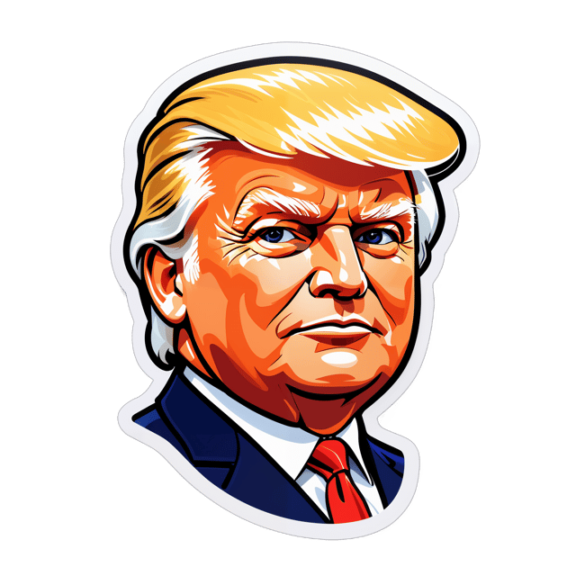 AI generated cartoon sticker for Donald Trump