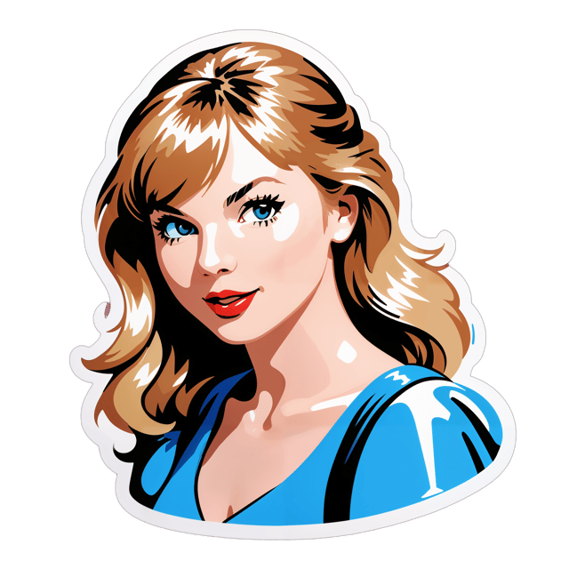 AI generated cartoon sticker for Taylor Swift happy birthday