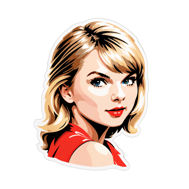 AI generated cartoon sticker for taylor swift