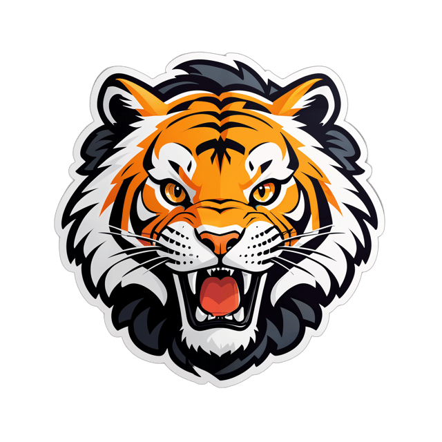 AI generated cartoon sticker for Logo of a tiger