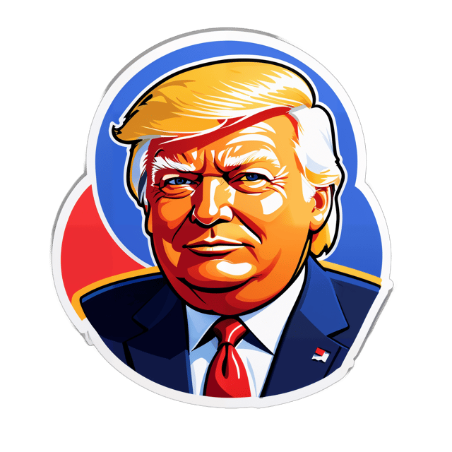 AI generated cartoon sticker for donald trump