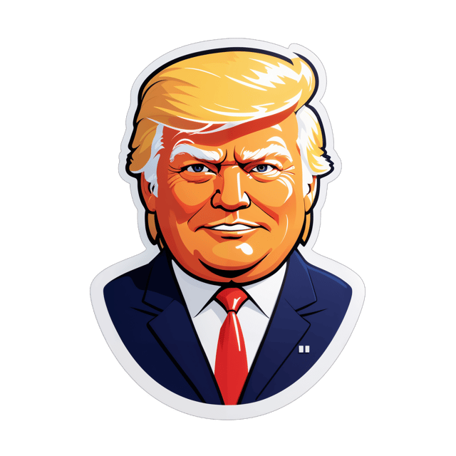 AI generated cartoon sticker for donald trump