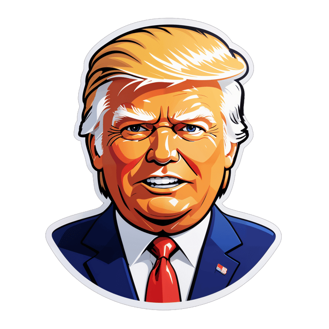 AI generated cartoon sticker for Donald Trump