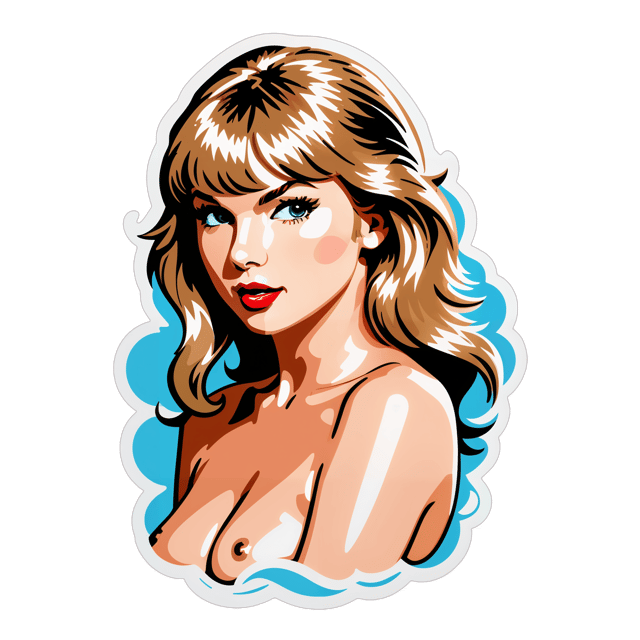 AI generated cartoon sticker for taylor swift naked