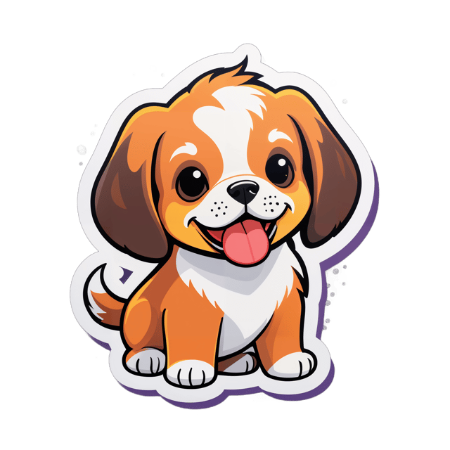 AI generated cartoon sticker for doggy