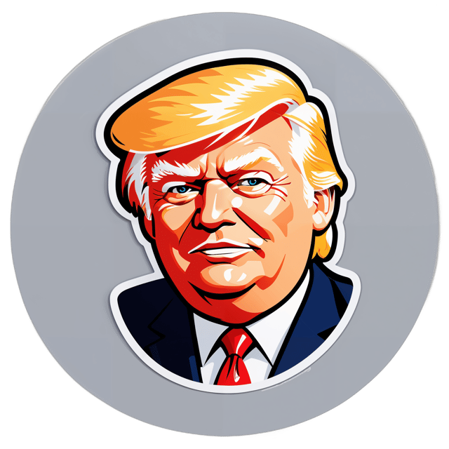 AI generated cartoon sticker for Donald Trump