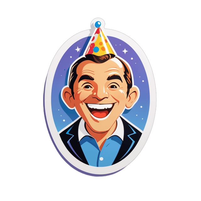 AI generated cartoon sticker for Happy Birthday George