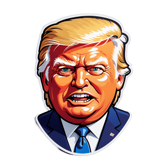 AI generated cartoon sticker for donald trump