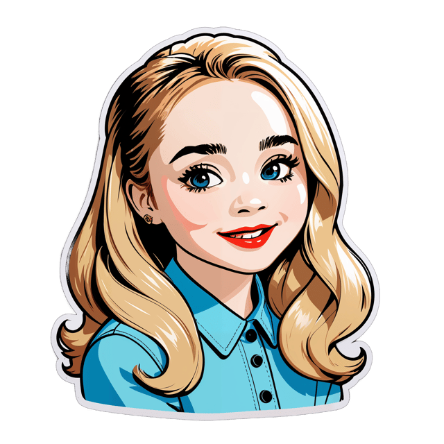 AI generated cartoon sticker for Sabrina Carpenter saying hie to me