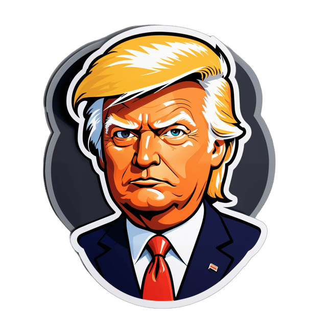 AI generated cartoon sticker for DONALD TRUMP STARING AT YOU

