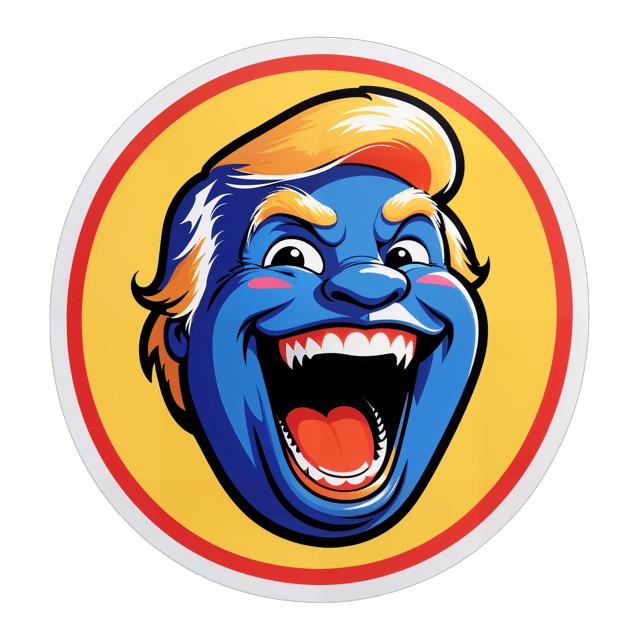 AI generated cartoon sticker for DONALD TRUMP LAUGH IN A SEAL

