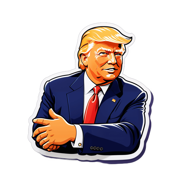 AI generated cartoon sticker for Donald Trump is rich












