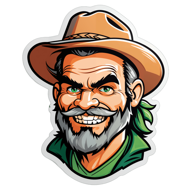 AI generated cartoon sticker for hill billy




