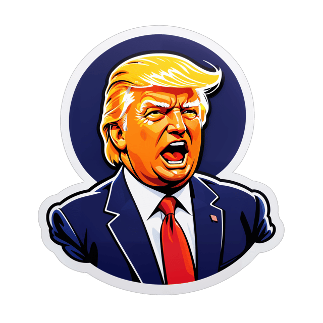 AI generated cartoon sticker for Donald Trump + fuck





