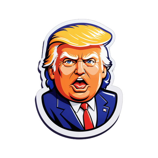 AI generated cartoon sticker for Donald Trump + you sucker




