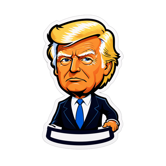 AI generated cartoon sticker for Donald Trump + I did this





