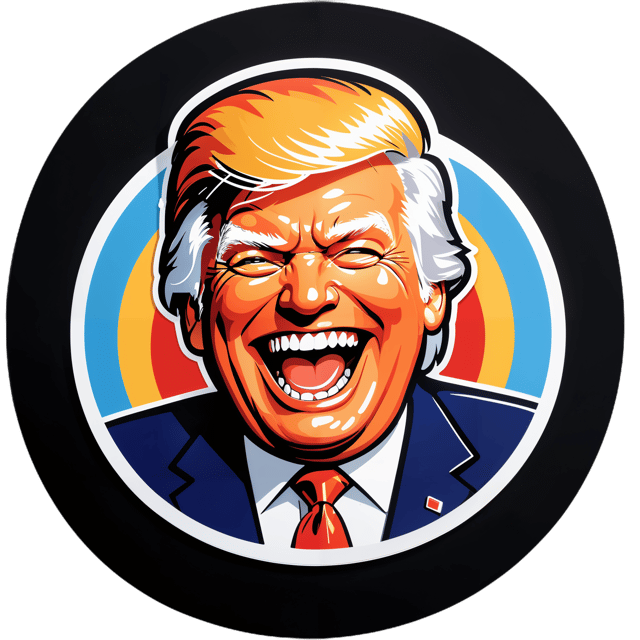 AI generated cartoon sticker for Donald Trump is laughing at you









